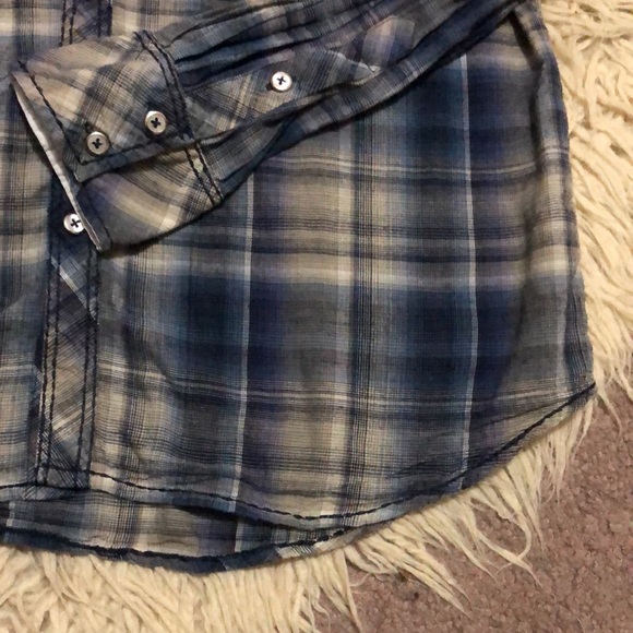 EUC Rare Vintage Brand ButtonUp Shirt-Sz XL-Cotton-Western Vibes-Blue Tones - Picture 15 of 15